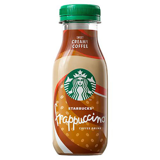 Starbucks Frappuccino Coffee Drink, 250 ml bottle, featuring classic branding, sweet and creamy flavor, isolated on a white background.